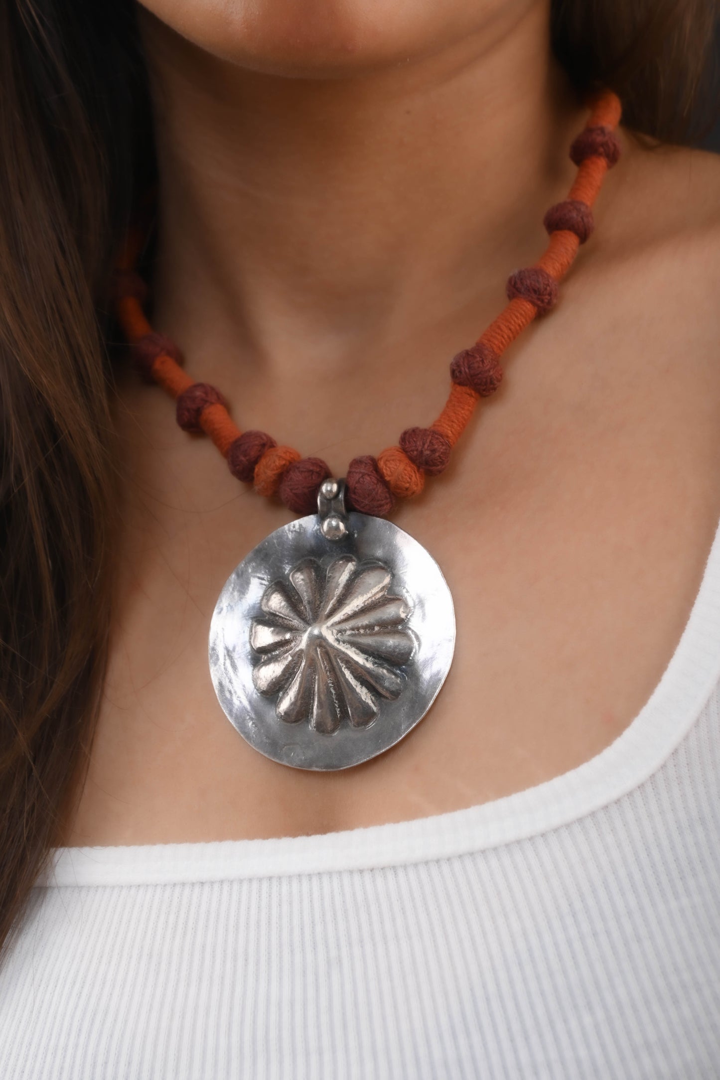 Tribal Silver Pendant Necklace