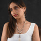 Silver Beads And Pearls Necklace