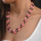 Pink Agates and Grey Pearls Doublet Necklace