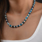 Pearl Blue Agates Necklace