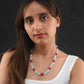 Blue And Red Jade Pearl Beaded Necklace