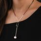 Black Onyx Pearl Tourmaline Minimal Necklace