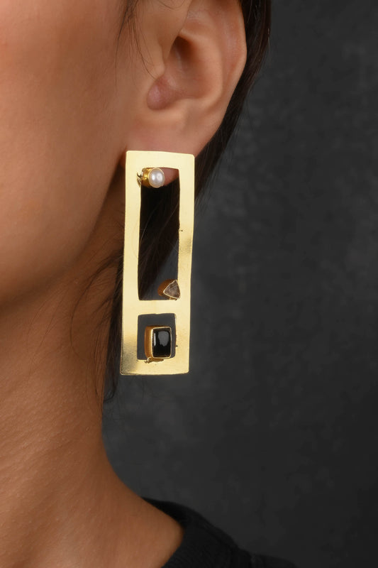 Modern Vibes Gold-Plated Earrings