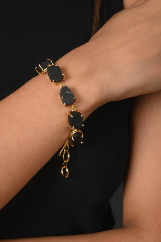 Uncut Black Onyx Bracelet