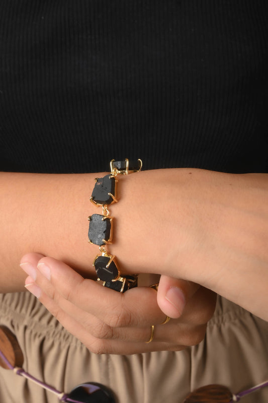 Uncut Black Onyx Bracelet