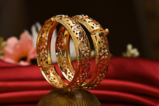 "Gulbahar" Gold Plated Silver Bangle