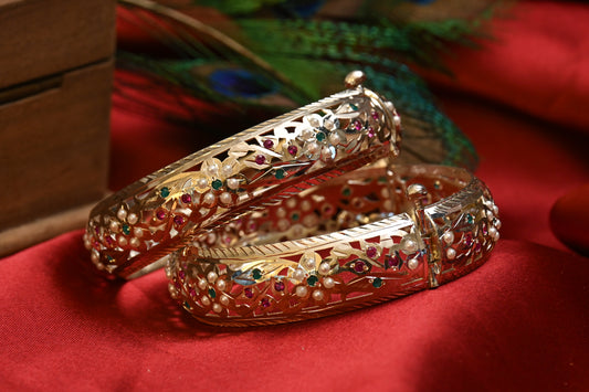 "Gulbahar" Gold Plated Silver Bangle