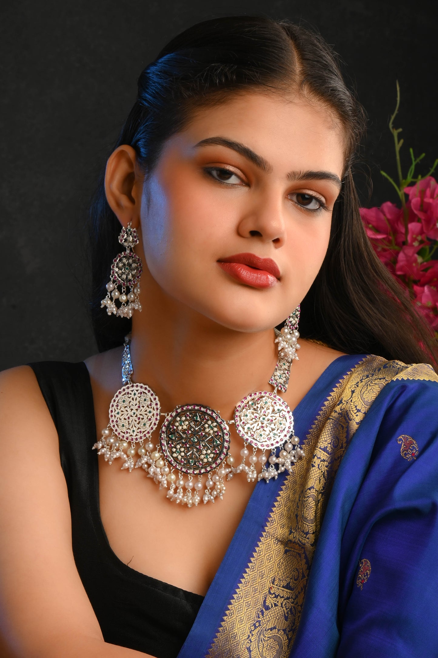 Samaira Purani Dilli Silver Necklace Set