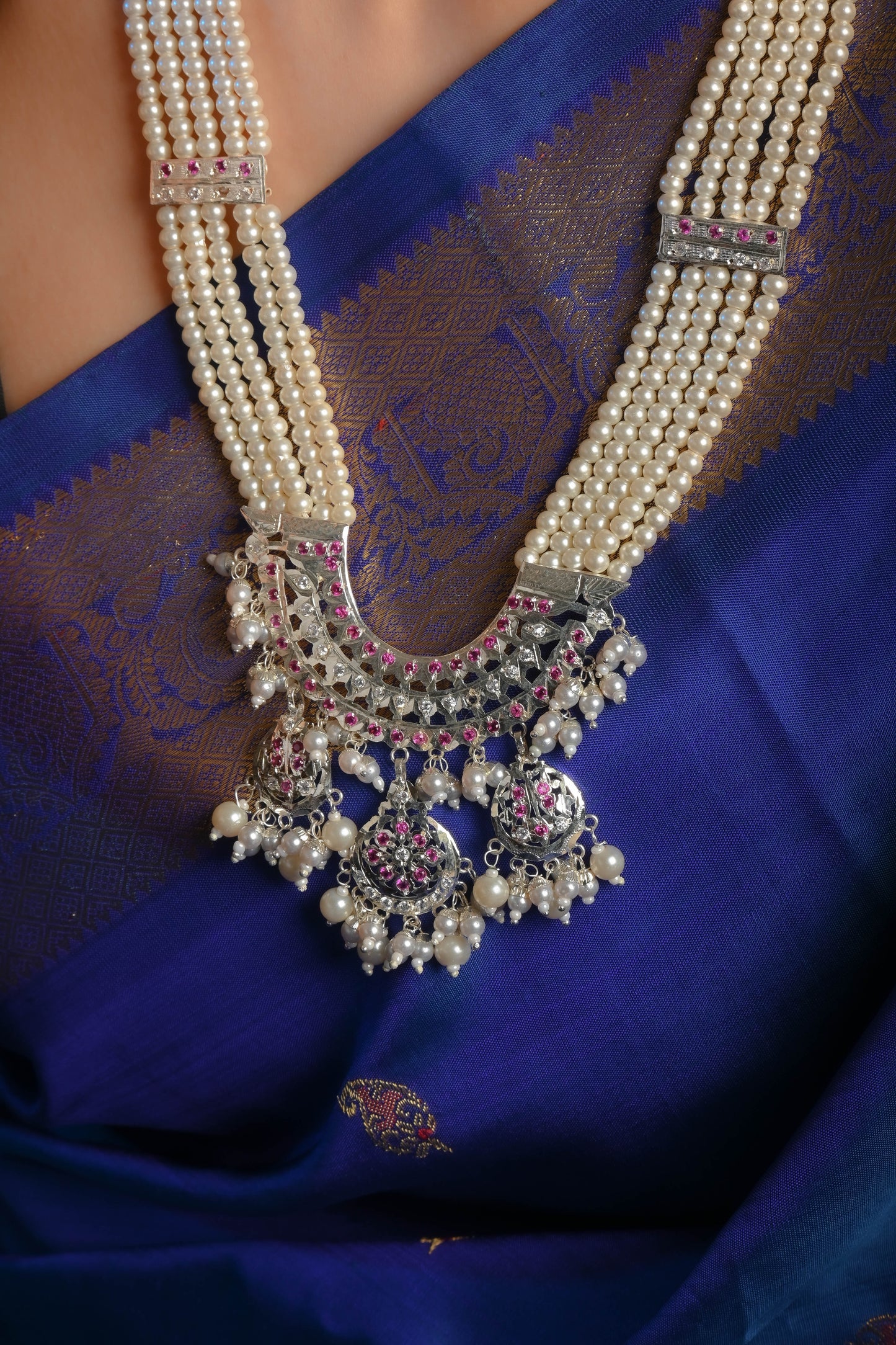 Chand Mahal Purani Dilli Silver Necklace Set