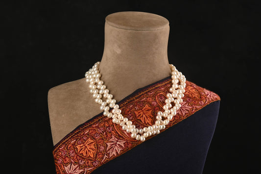 Pear Shaped Pearl Double Layered Necklace