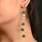 Serene Green Mist Silver Pearl Earrings