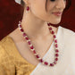 Tasseled Pearl And Ruby Set