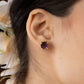 Natural Uncut Amethyst Gemstone Studs