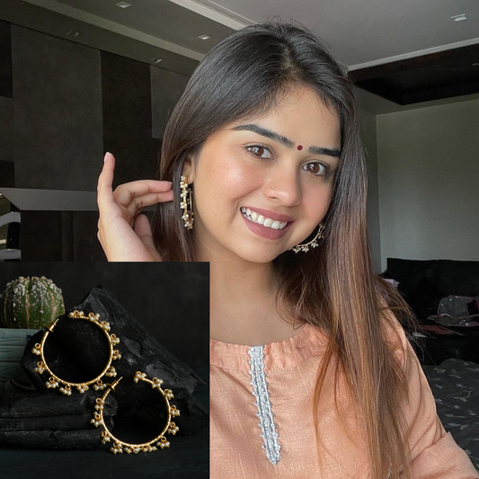 Pearl Raindrop Hoops