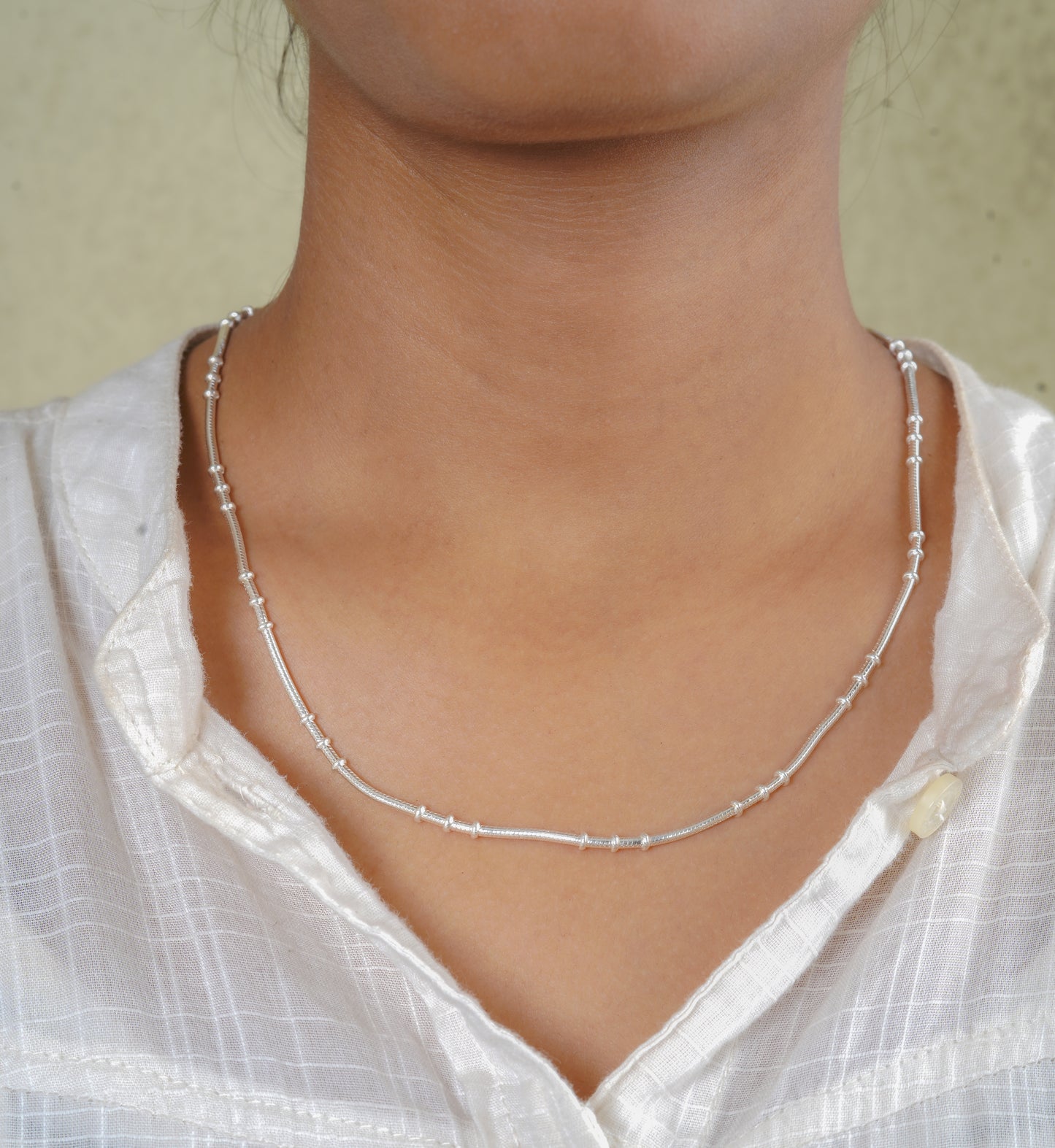 Beaded Silver Everyday Chain