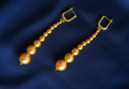 Golden Drops Pearl Earrings