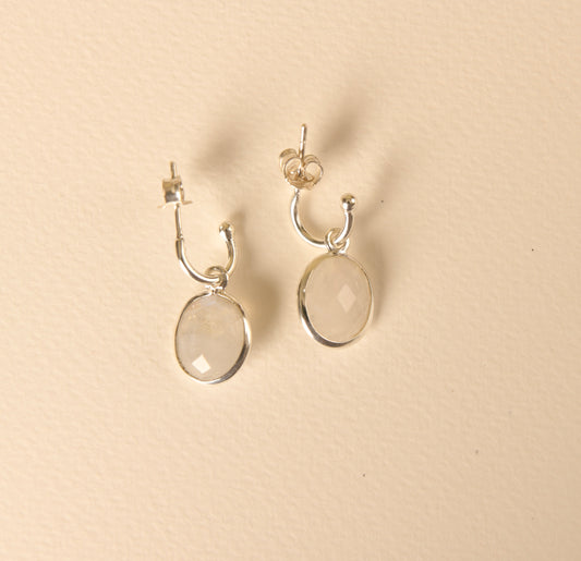 Moonstone C Bend Earrings