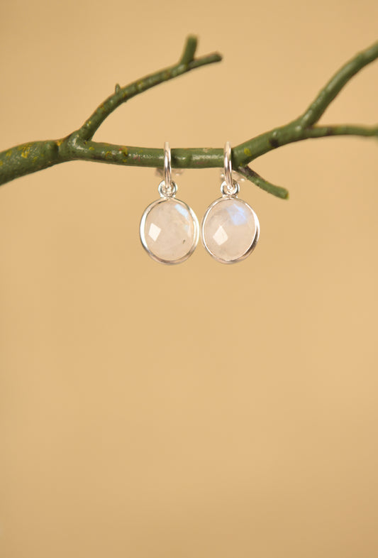 Moonstone C Bend Earrings