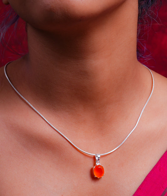 Carnelian Chakra Necklace with Chain