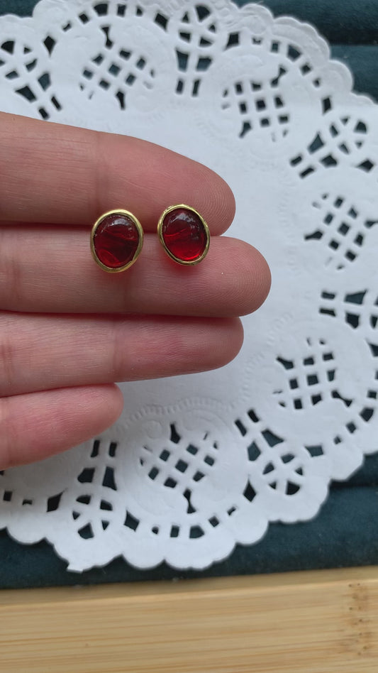 Ruby Glow Studs