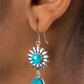 Turquoise Flower Danglers