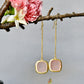 Square Pink Stone Earrings