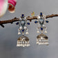 Blue Stones and Pearls Drops Jhumkas