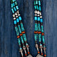 Antique Silver Necklace on Turquoise Pipes
