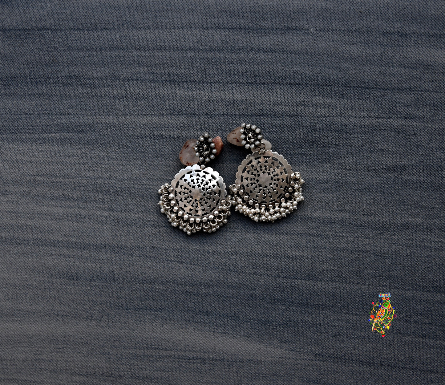 Royal Silver Jharonka Earrings