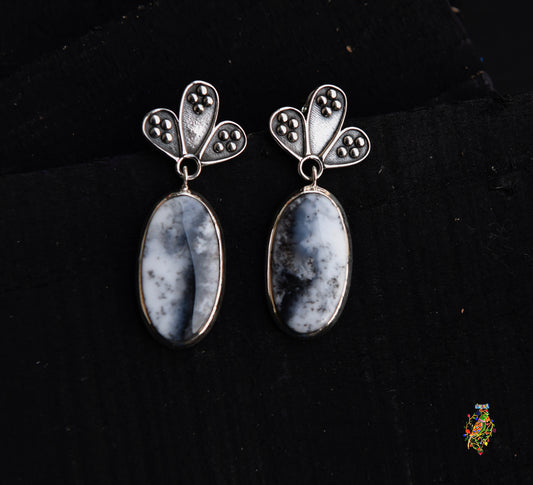 Grey Stone Earrings