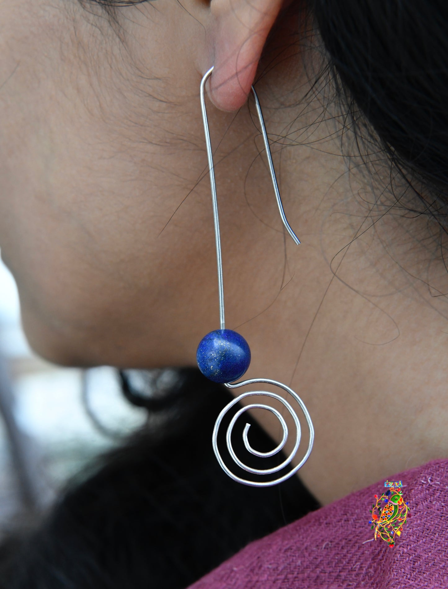Lapis Spiral Earrings