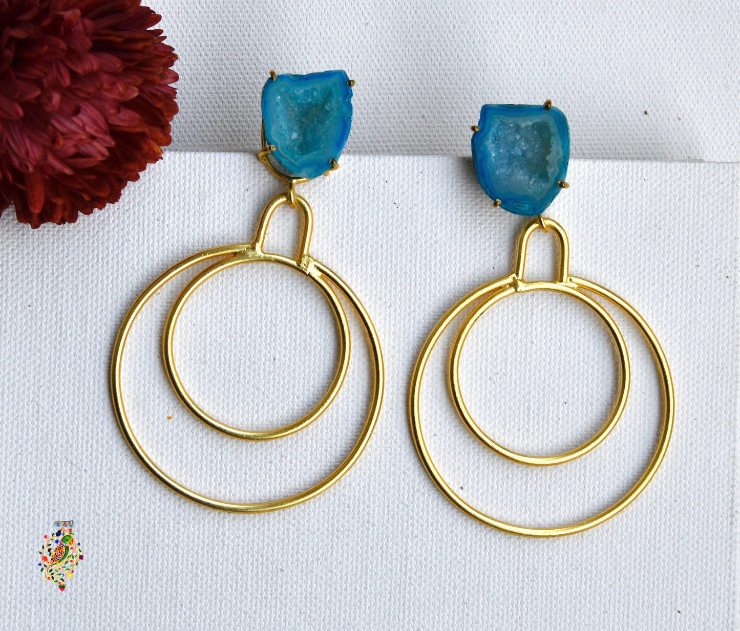 Sea-Green Solar Stone Danglers