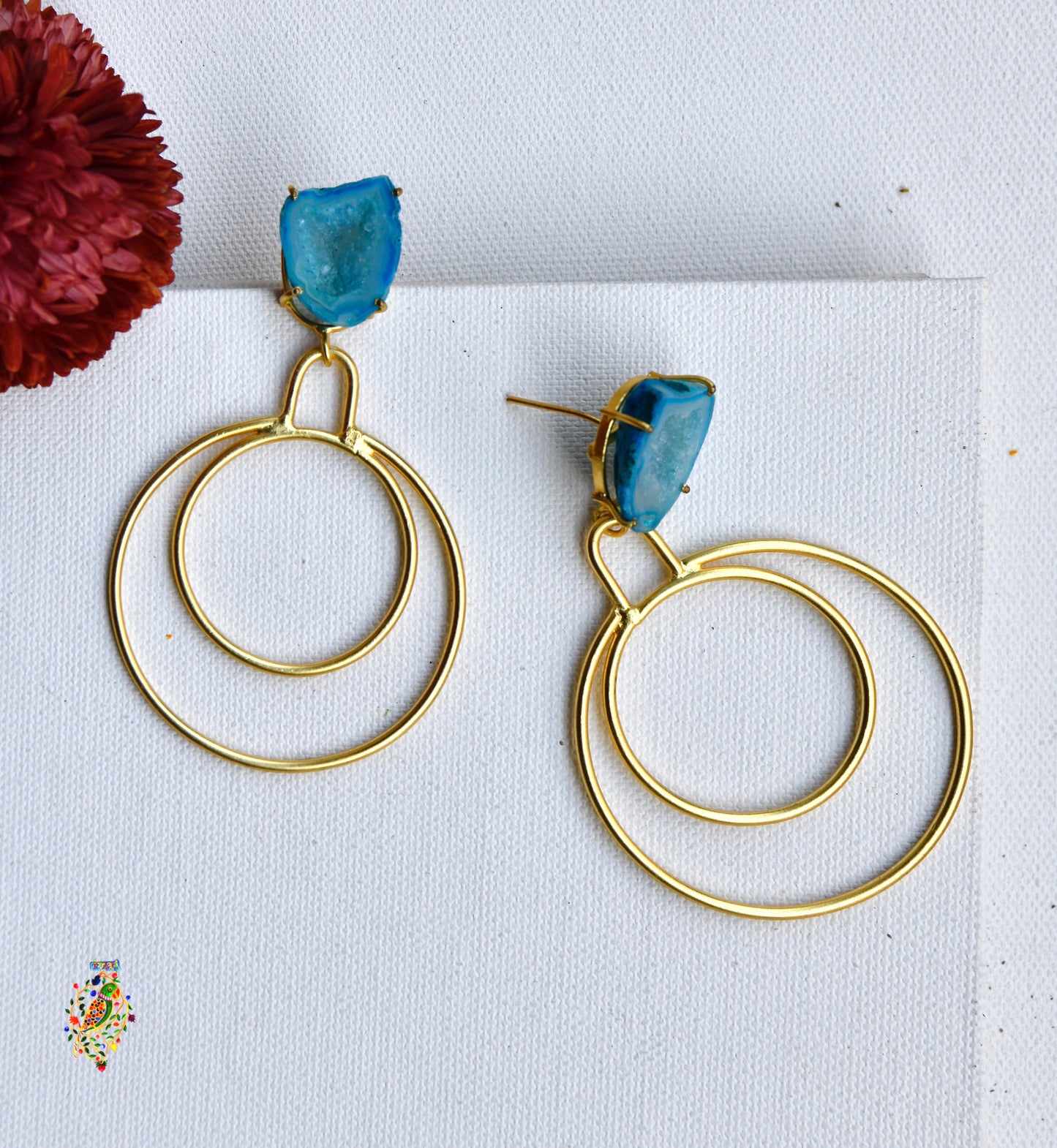 Sea-Green Solar Stone Danglers
