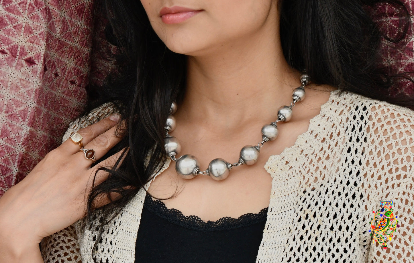 Silver Linked Balls Necklace