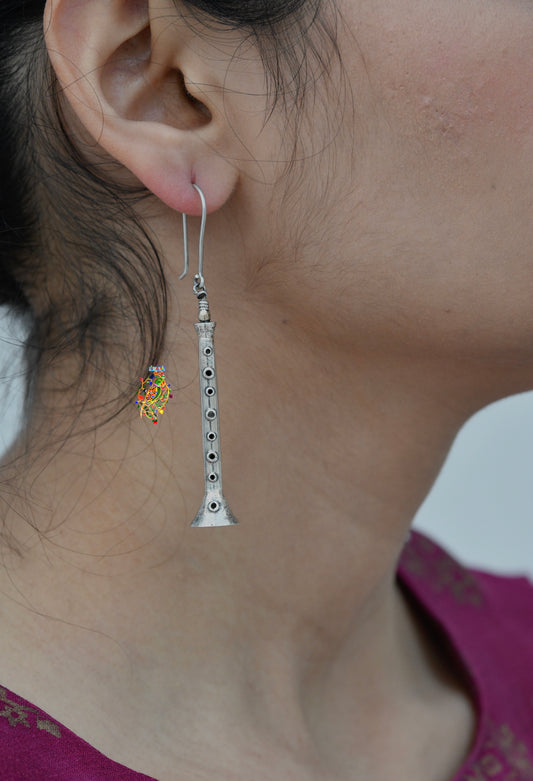 Silver Flute Earrings