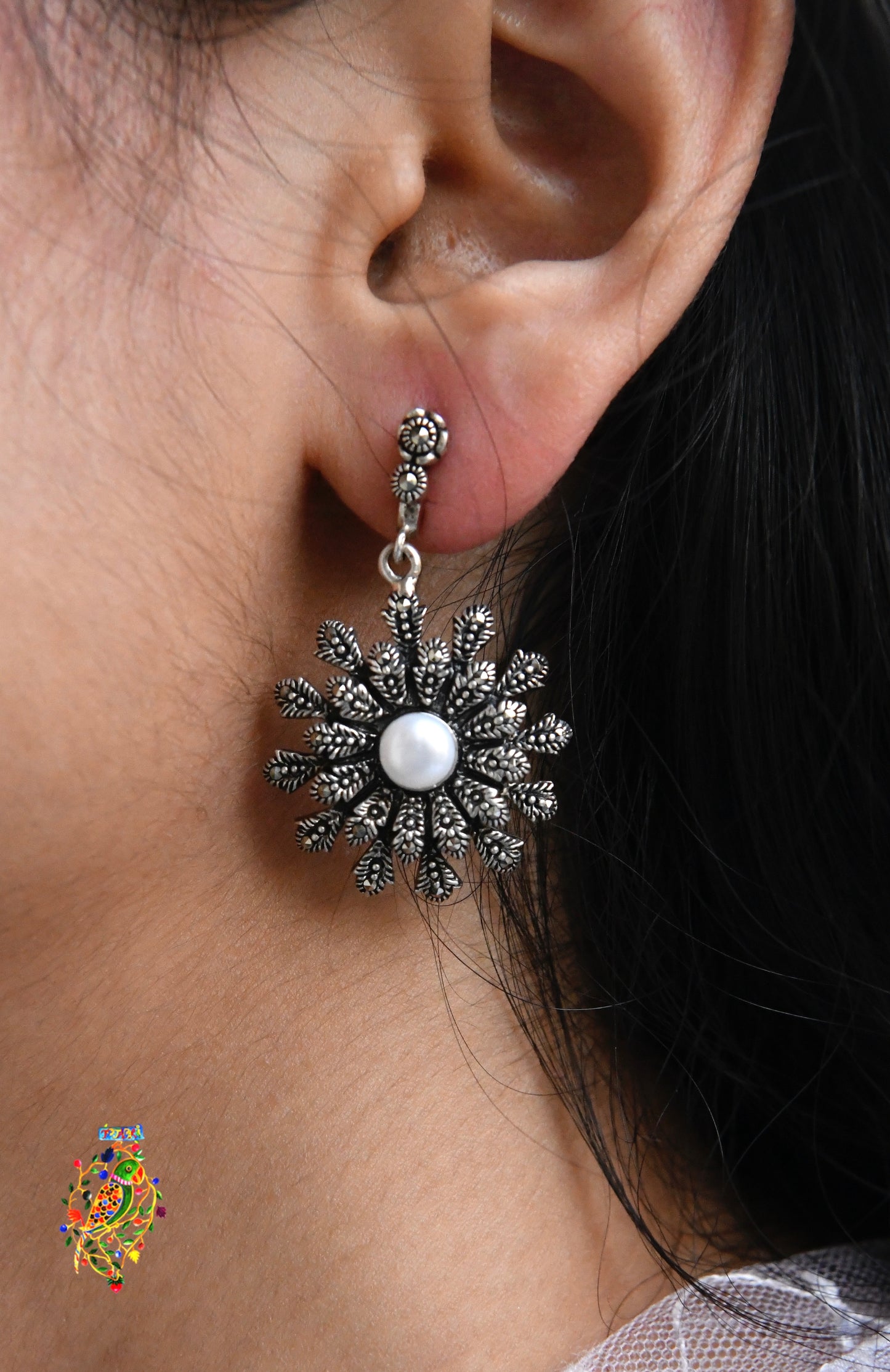 Marcasite Flower Earrings