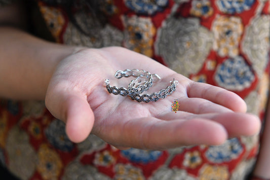 Marcasite Half Hoops