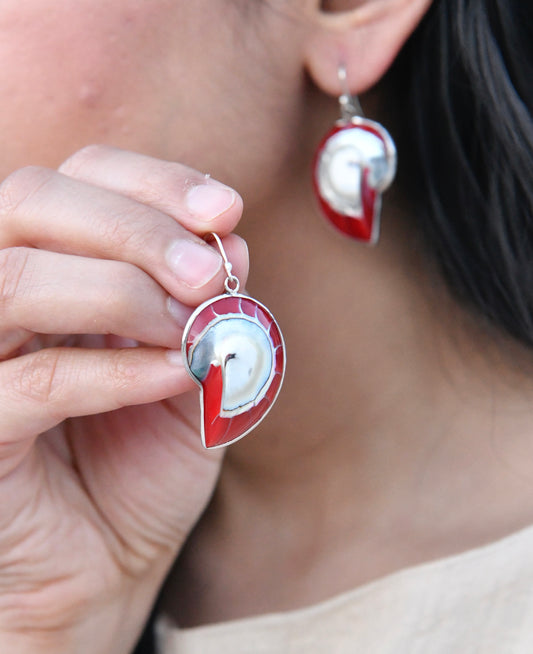 Red Shell Earrings