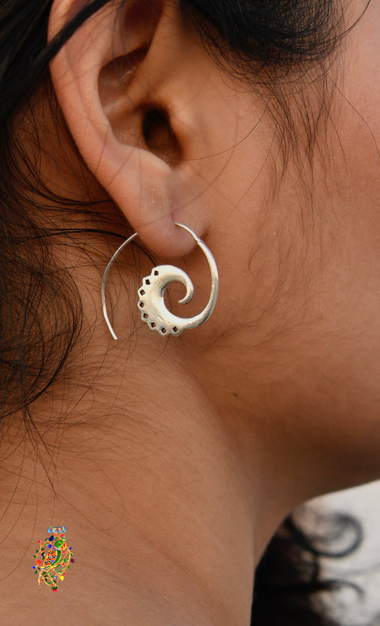 Silver Spiral Earrings