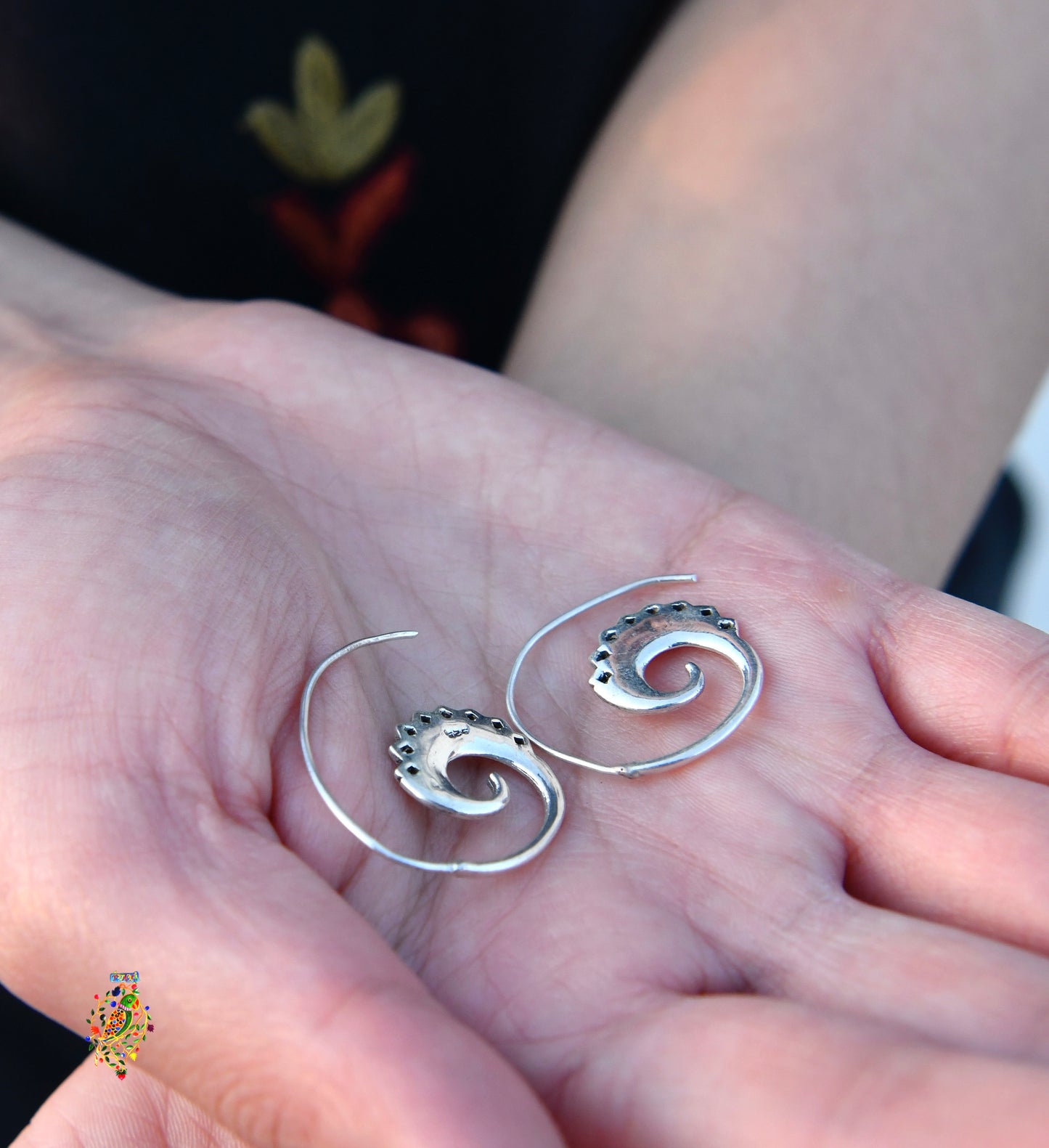 Silver Spiral Earrings