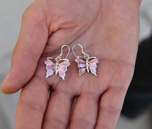 Pink Butterfly Earrings