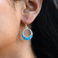 Mother-of-Pearl Blue Spiral Earrings