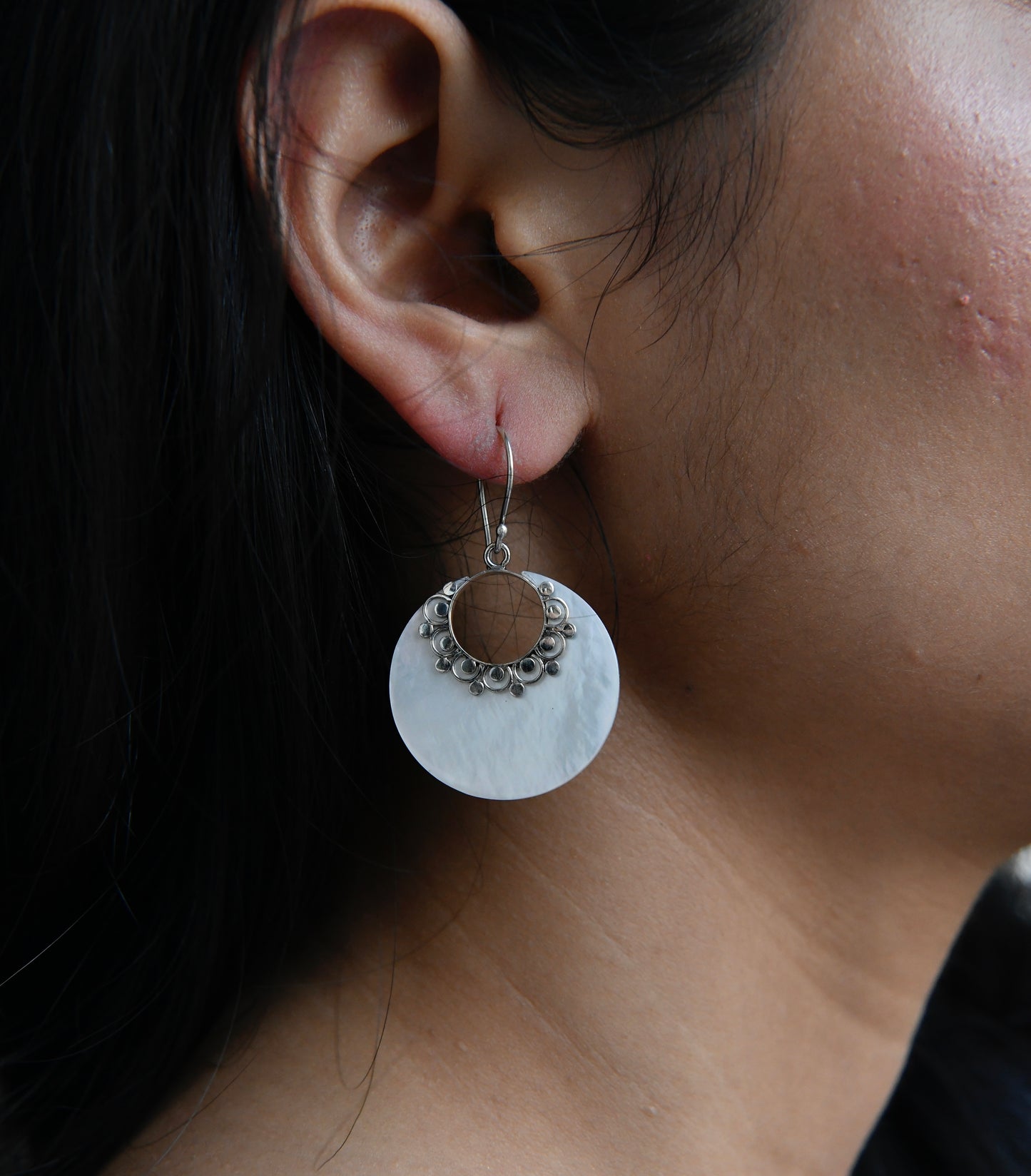 Mother-of-Pearl Chaand Bali