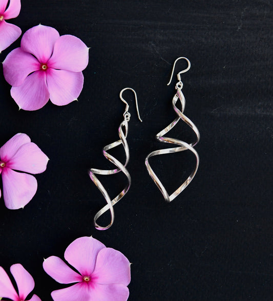 Silver Twist Earrings