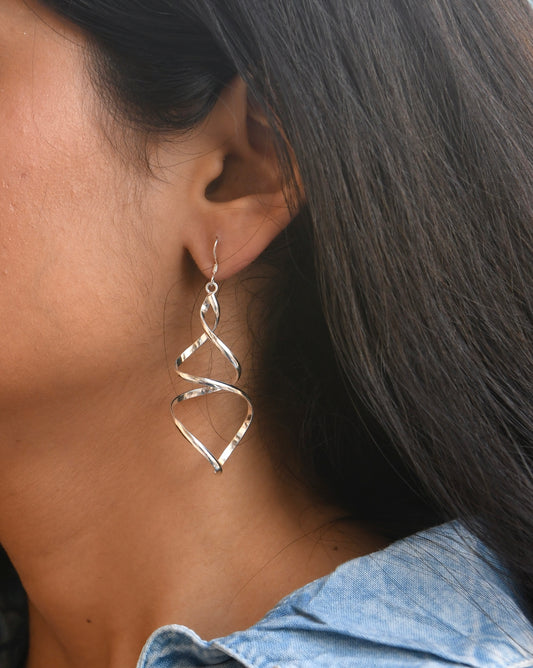 Silver Twist Earrings