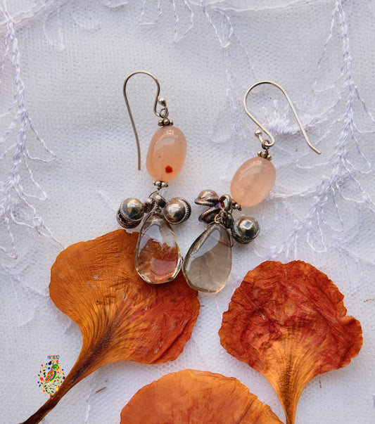 Peachy Smoky Quartz Earrings