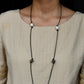 Pearl-in-Leather Long Necklace