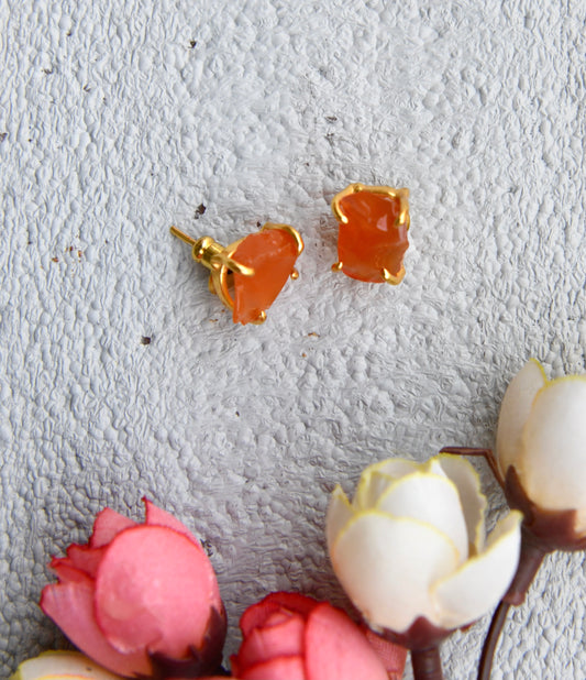 Uncut Carnelian Studs