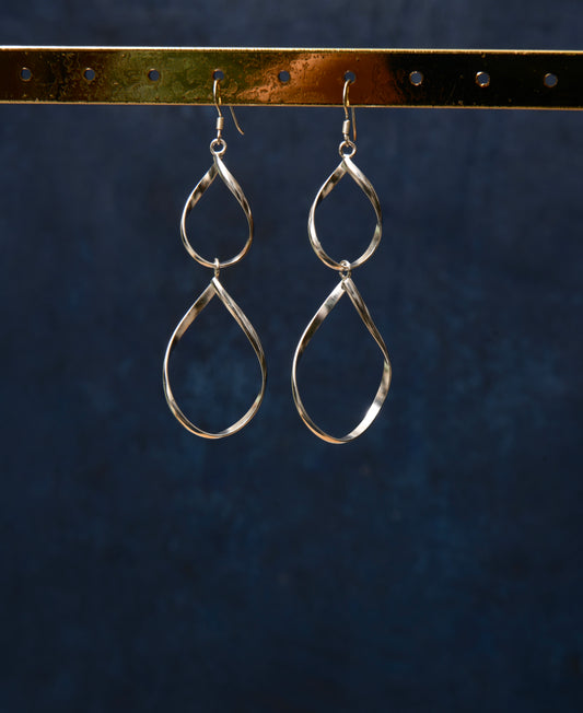 Silver Double Drop Earrings