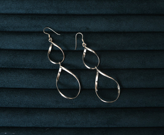 Silver Double Drop Earrings